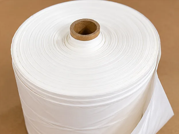 Compostable produce bag roll seen from above