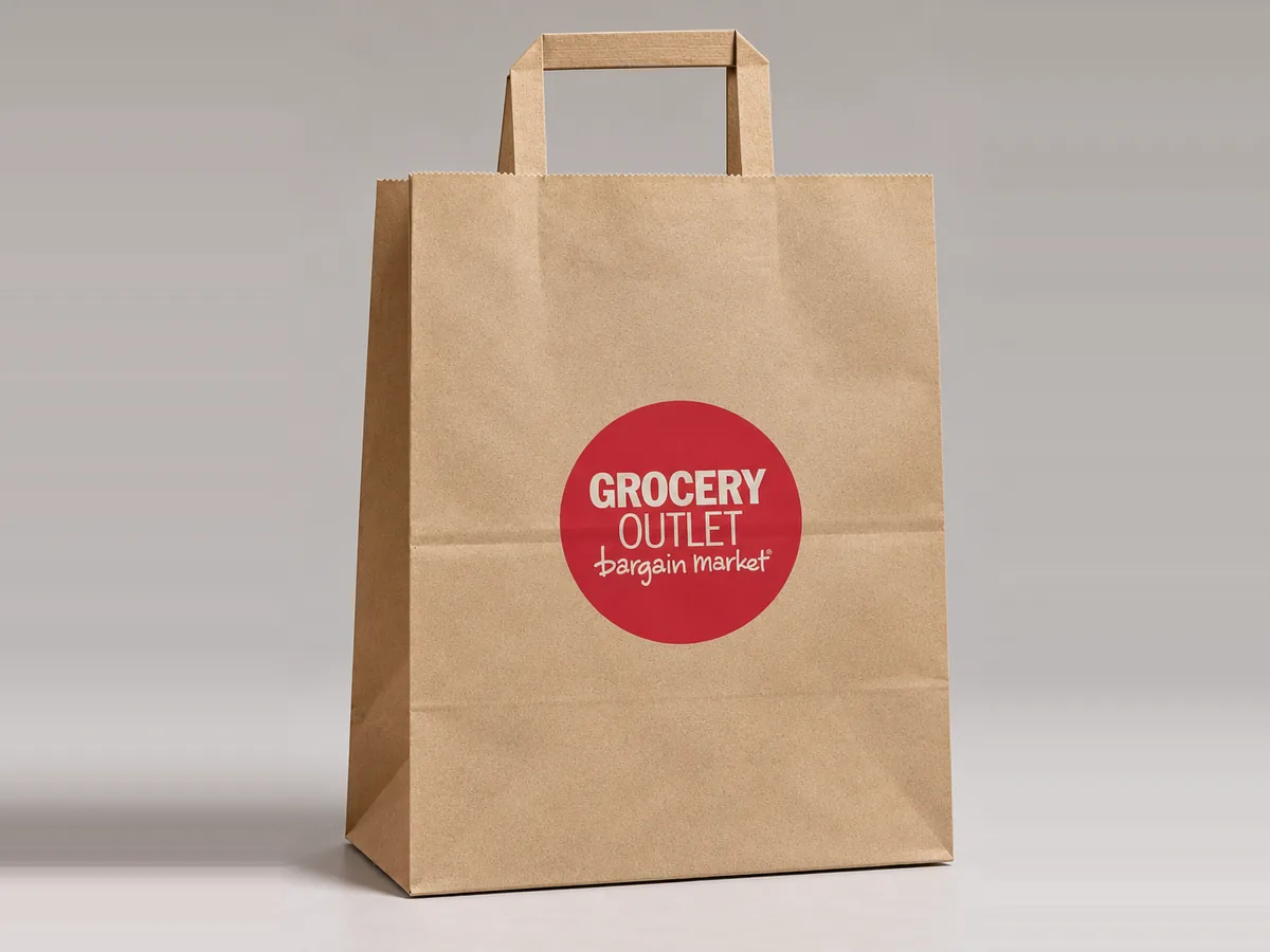 Kraft paper bag with single logo print